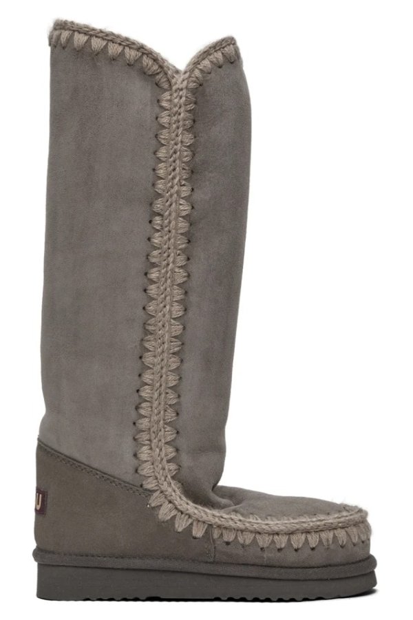 Grey Suede 40 Boots
