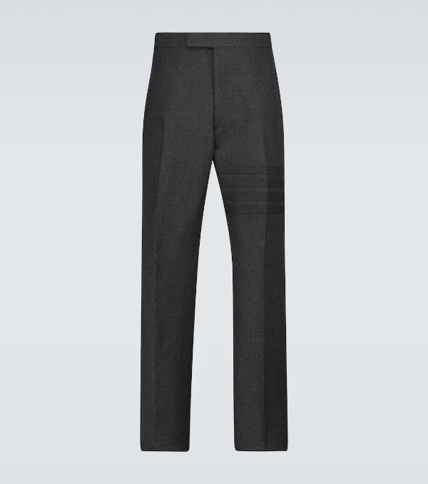 Wool Backstrap Pants in Grey - Thom Browne | Mytheresa