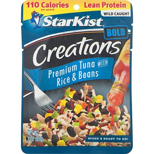 StarKist Tuna Creations BOLD, Rice & Beans in Hot Sauce - 3 oz Pouch (Pack of 24) (Packaging May Vary)