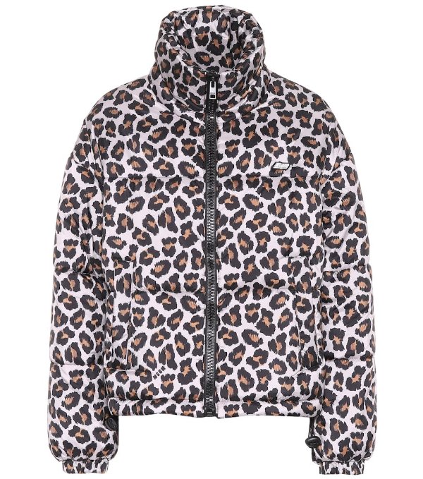 Leopard-print puffer jacket
