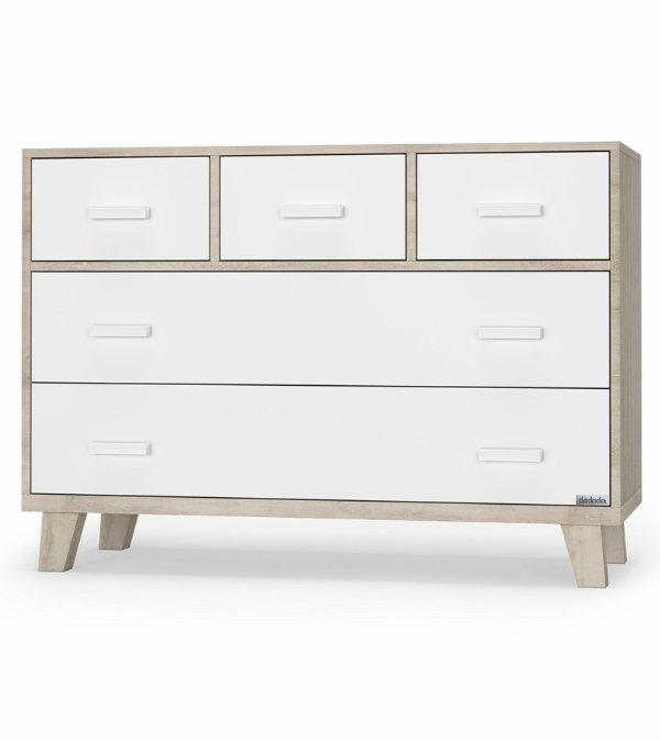 Boston 5-Drawer Dresser - White/Oak