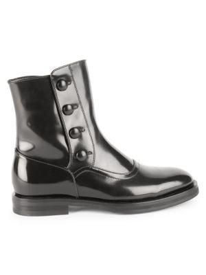 - Patent Leather Flat Boots