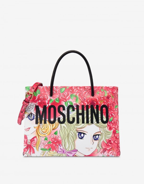 Shopping bag with Anime print - Anime Antoinette - FW20 COLLECTION - Moods - Moschino | Moschino Official Online Shop