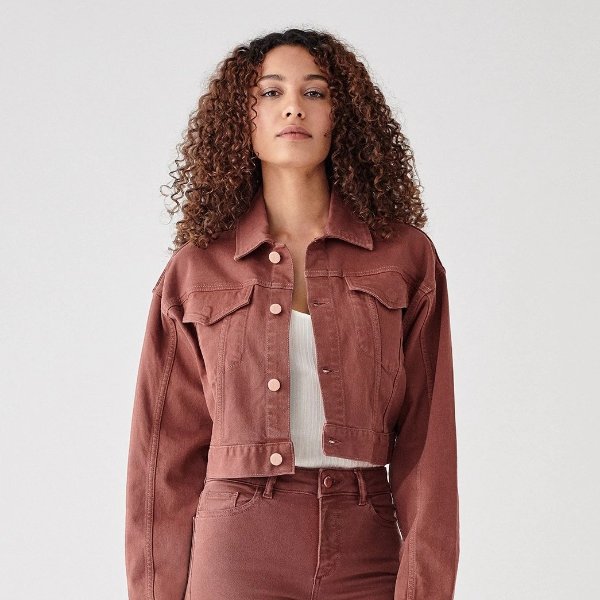 Annie Cropped Oversized Jacket | Redwood