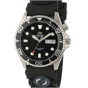 Orient Men&#39;s EM6500BB &quot;Ray&quot; Automatic Stainless Steel Dive Watch with Black Rubber Band
