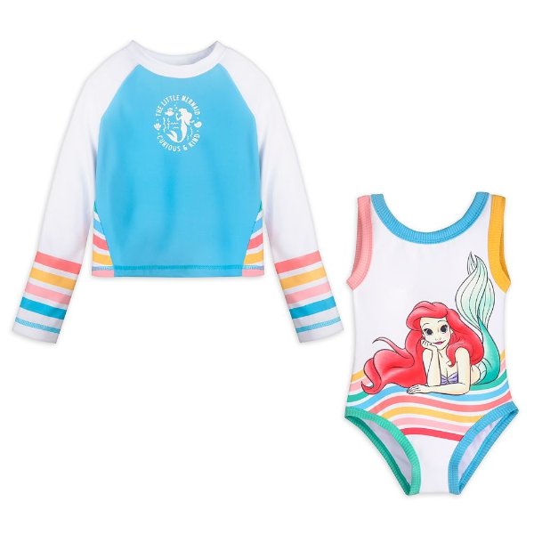 The Little Mermaid Swimsuit and Rash Guard Set for Girls | shopDisney