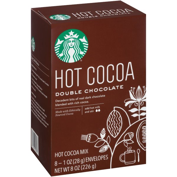 (2 Pack) Starbucks Double Chocolate Hot Cocoa Mix, 8 count