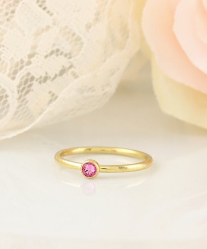 Designs by KaraMarie 14k Gold-Plated Birthstone Ring With Swarovski® Crystals | Best Price and Reviews | Zulily