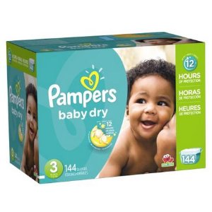 2箱 Pampers Baby Dry 婴儿尿布，Giant Pack