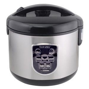 Tayama TRC-100 10-Cup Digital Rice Cooker and Food Steamer, Black