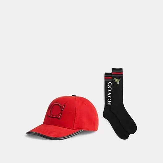 Baseball Hat & Sport Ribbed Calf Socks