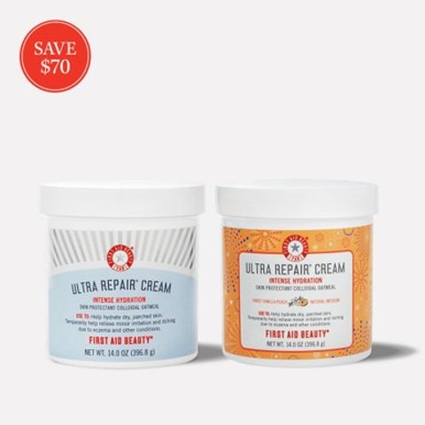 First Aid Beauty经典修复霜14oz+香草蜜桃修复霜14oz