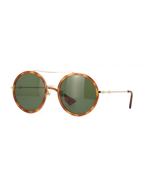 - GG0061S 002 Round Gold Havana Sunglasses for Women