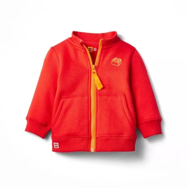 Baby Adaptive Brick Embroidered Track Zip-Up Sweatshirt - LEGO® Collection x Target Red