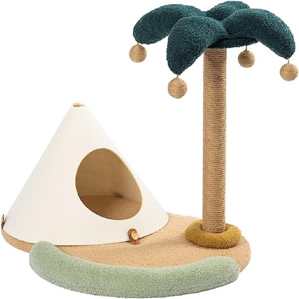 Cat Tower for Indoor Cats Tall Cat Trees and Towers for Large Cats Wood (S-Island)