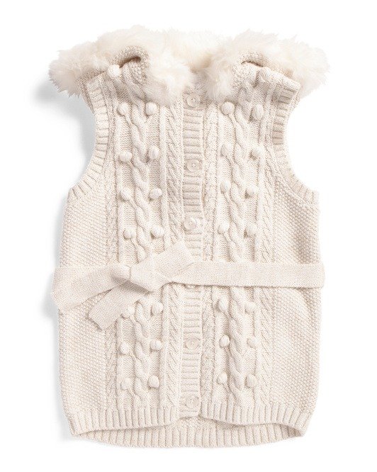 Little Girls Cable Knit Sweater Vest