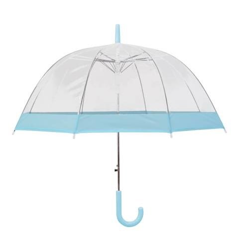 蓝边透明雨伞