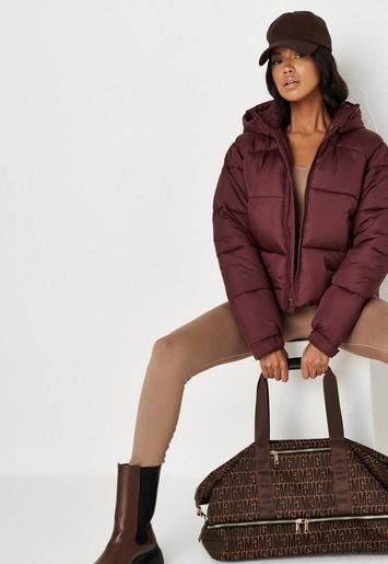 - Recycled Tall Wine Hooded Puffer Jacket
