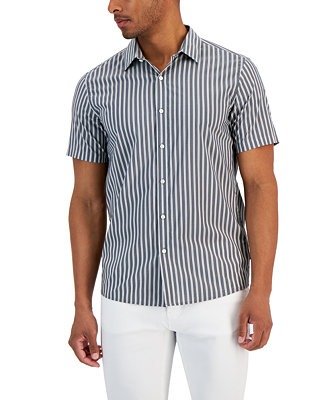 Men's Modern-Fit Stretch Stripe Button-Down Shirt