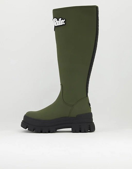 Aspha Rain Hi wellie boots in black