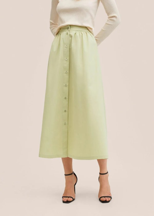 Cotton midi skirt - Women | MANGO OUTLET USA