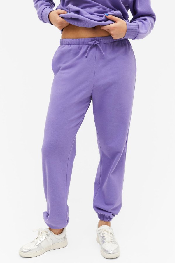 紫色运动休闲裤