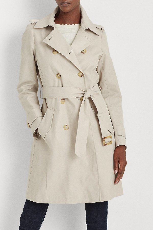 Double Breasted Belted Trench Coat