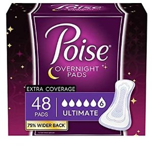 Amazon.com: Poise Overnight Incontinence Pads for Women, Ultimate Absorbency, 48 Count (2 Packs of 24
