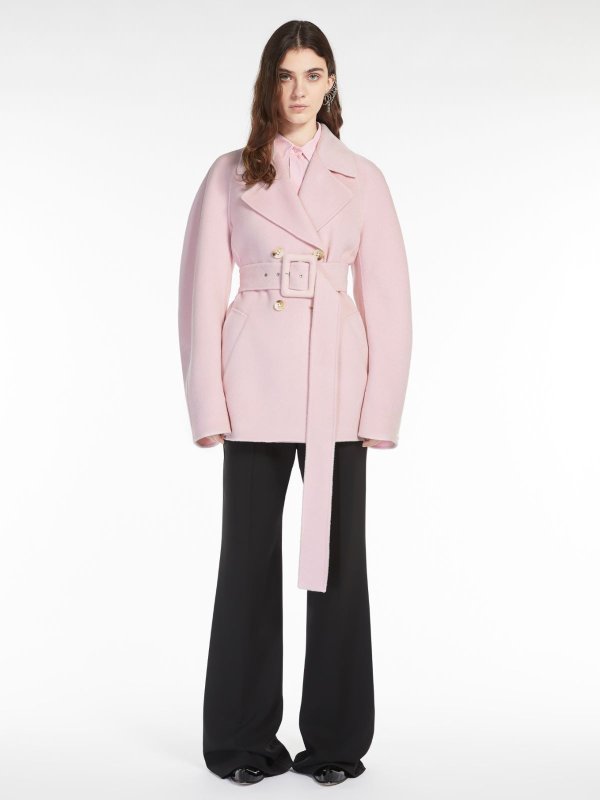Short wool pea coat, pink | "DRITTO" Max Mara