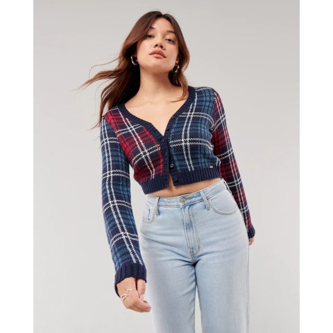 Hollister格纹开衫