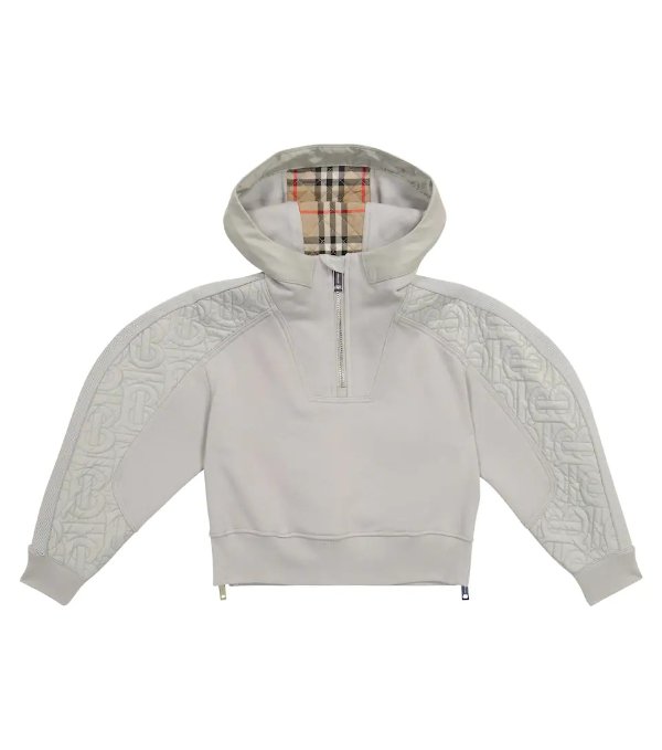 Quilted cotton hoodie