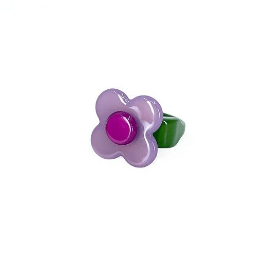 紫色花花戒指