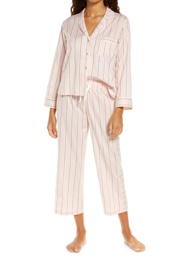 Katharine Stripe Crop Pajamas