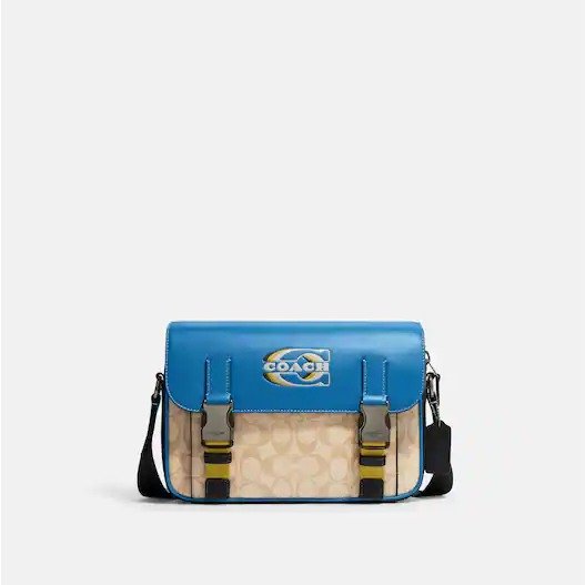 Track Crossbody In Colorblock Signature Canvas With Coach Stamp
