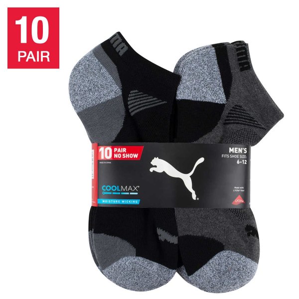 Men's No Show Sock, 10-pair
