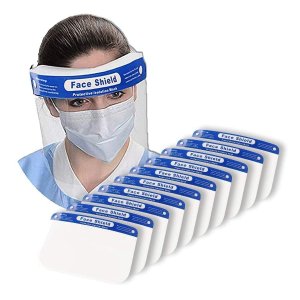 Sunzel 10 Pieces Face Shields with 10 Bands