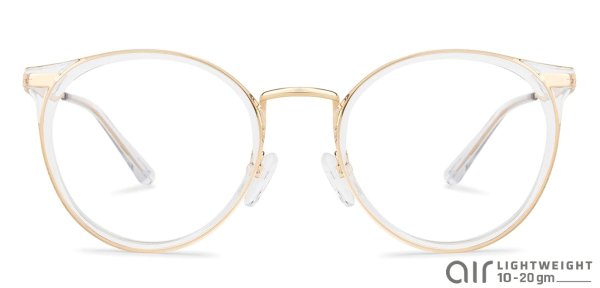 F款：金色透明 圆形眼镜