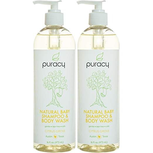 Natural Baby Shampoo & Body Wash, Tear-Free Soap, Sulfate-Free, 16 Ounce (2-Pack)