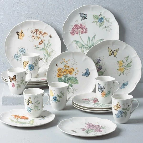 Butterfly Meadow 18 Piece Dinnerware Set, Service for 6Butterfly Meadow 18 Piece Dinnerware Set, Service for 6Ratings & ReviewsCustomer PhotosQuestions & AnswersShipping & ReturnsMore to Explore
