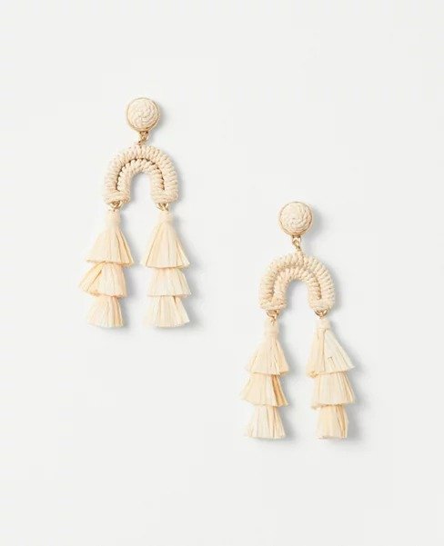 Straw Tassel Earrings | Ann Taylor
