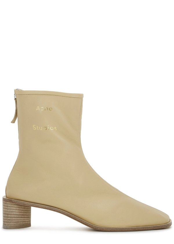 45 sand leather ankle boots