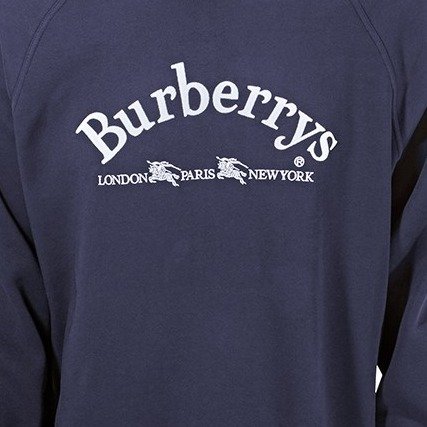 Men's Navy Embroidered Archive Logo Jersey Sweatshirt