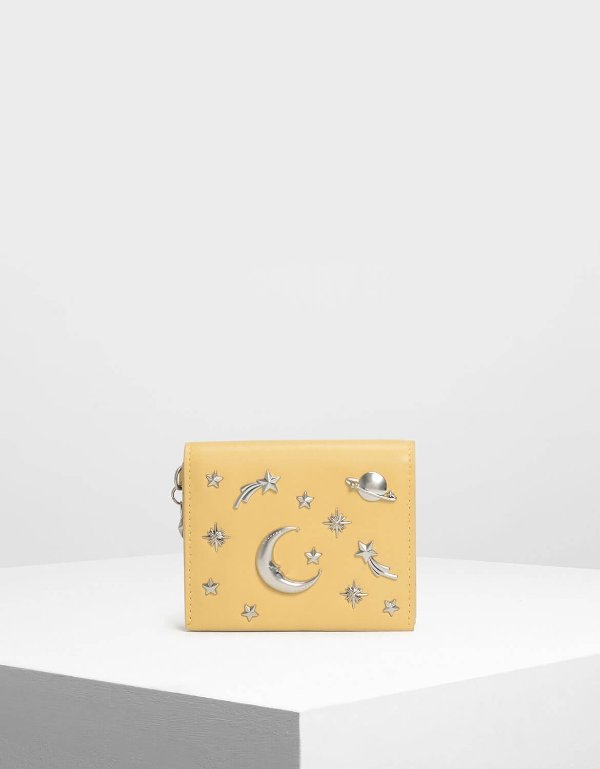 Yellow Embellished Card Holder | CHARLES & KEITH US