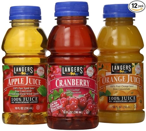 Juice Variety Pack 100% Juice Cocktail, Apple, Orange and Cranberry, 10 Ounce (Pack of 12)