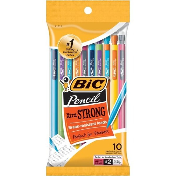 Xtra-Strong Mechanical Lead Pencil, Colorful Barrel, Thick Point (0.9mm), 10 Count Mechanical Pencil's