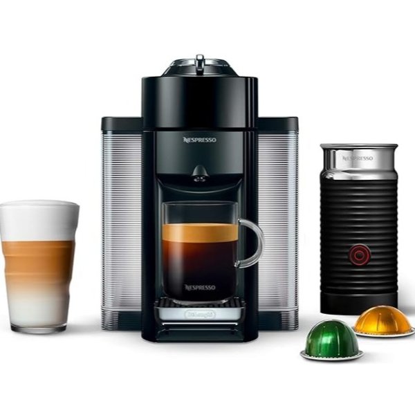 Vertuo Coffee and Espresso Machine by De'Longhi with Milk Frother, 236.59 Milliliters, Piano Black