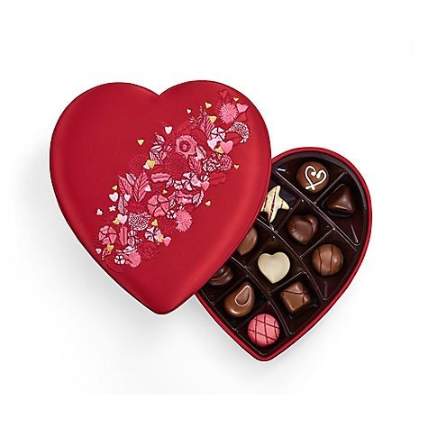 Valentine's Day Fabric Heart Chocolate Gift Box, 14 pc. | GODIVA