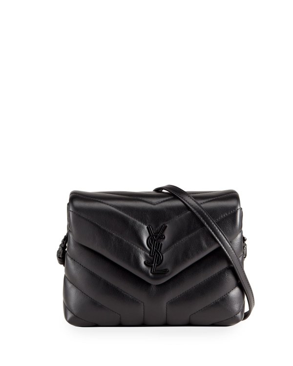 Loulou Toy Matelasse Calfskin Flap-Top Shoulder Bag, Black Hardware