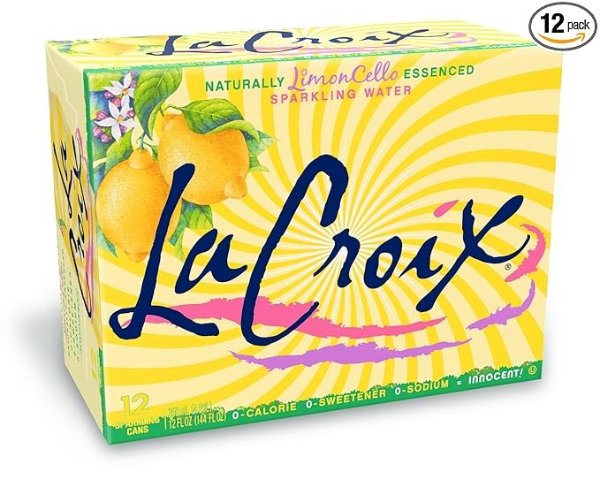 LaCroix 无糖零卡汽泡水 柠檬口味12 Oz 12罐
