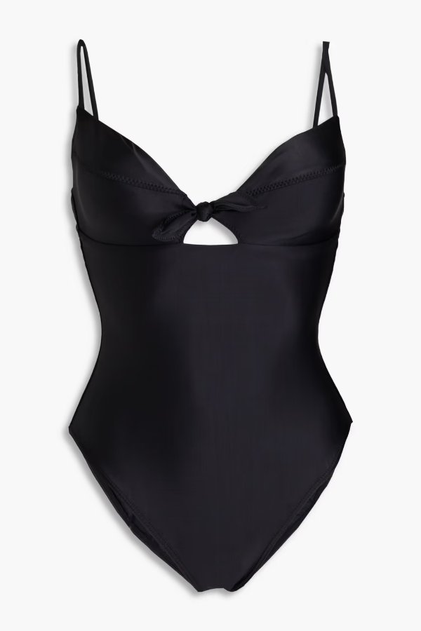 Cutout knotted swimsuit